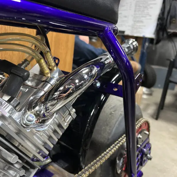 Header Pipe, Rascal GT, Center Exit Trumpet, 196/212/225, Chrome - Image 3